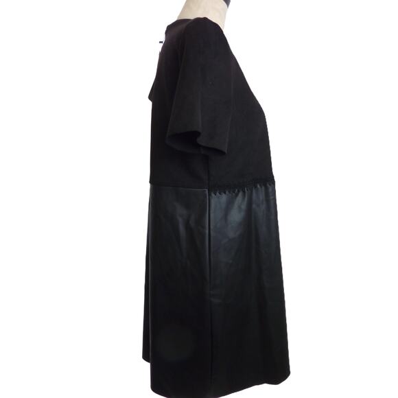 NWT Zara Black Faux Leather and Suede Dress Size M - Picture 2 of 7